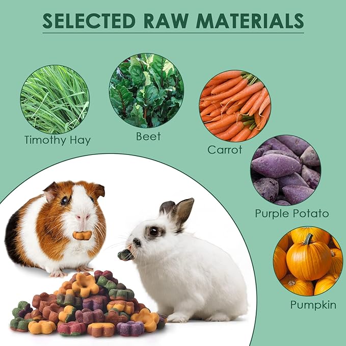 KATUMO Rabbit Treats, Dwarf Hamster Treats Natural Chew Toys for for Guinea Pig Hamster Bunny Chinchilla Gerbil, 180g / 6oz