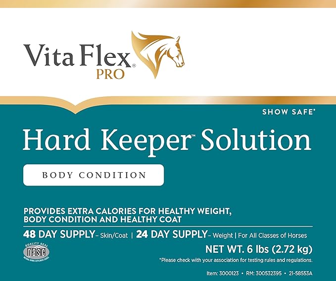 Pro Hard Keeper Solution, Horse Weight Supplement, Extra Calories for Weight and Slow Burning Energy, 6 Pounds