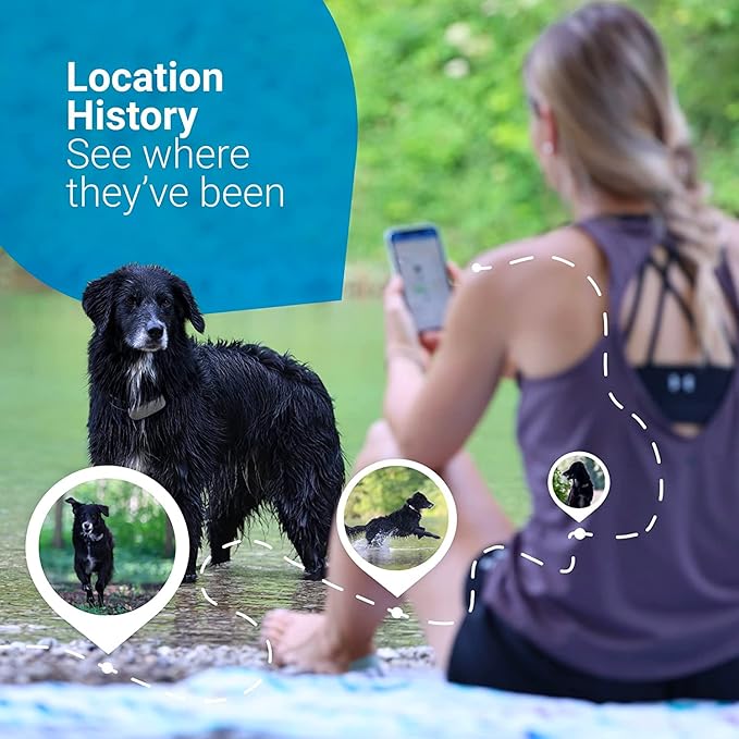 Tractive GPS Pet Tracker for Dogs - Waterproof, GPS Location & Smart Activity Tracker, Unlimited Range, Works with Any Collar (Midnight Blue with Camouflage Cover)