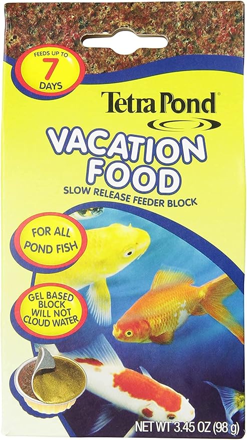 (4 Pack) TetraPond Vacation Food Slow Release Feeder Block, 3.45 Ounce Each