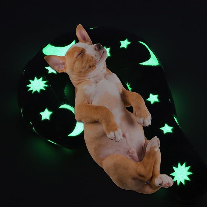 Glow-in-The-Dark Dog Pillow,Question Mark Dog Calming Pillow for Anxiety Relief,Machine Washable Dog & Cat Pillow Training Toy for Joint Relief, Better Sleep