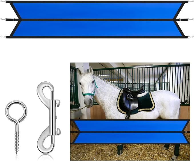 Aisle Stall Guards for Horses 126 x 21.3 Inches Horse Stall Guard Designed to Keep Horse Securely in Stall in Style, Adjustable Straps and Sturdy Hardware Included