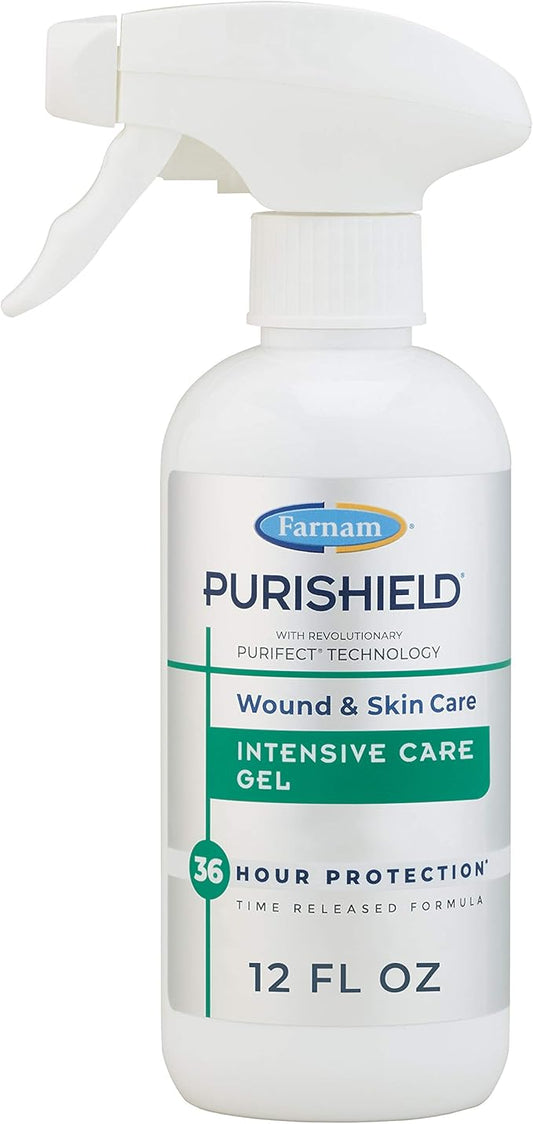 Farnam PuriShield Horse Wound Care, Intensive Care Gel Promotes Healing, Long Lasting Relief and Protection 12 Ounces