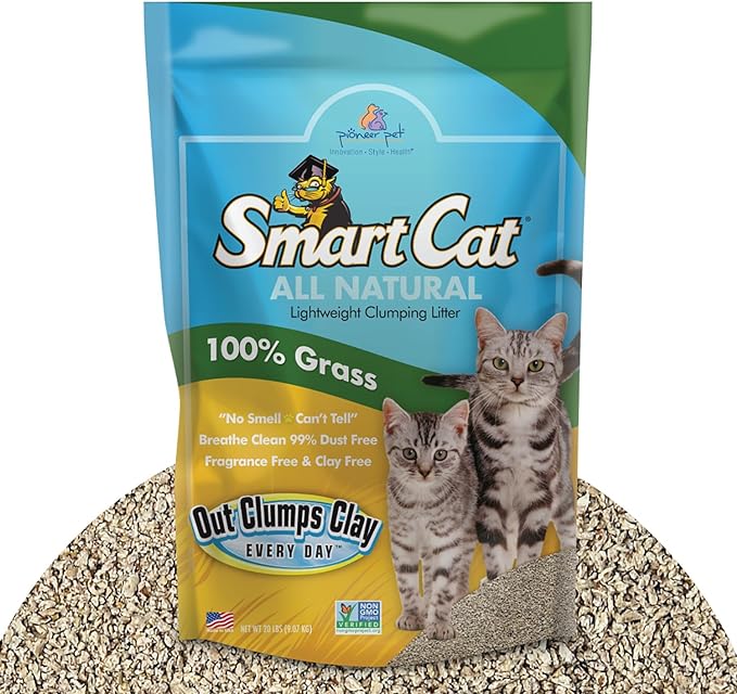 All Natural Clumping Cat Litter, 20 Pound (320oz 1 pack) - Alternative to Clay and Pellet Litter - Chemical and 99% Dust Free - Unscented and Lightweight