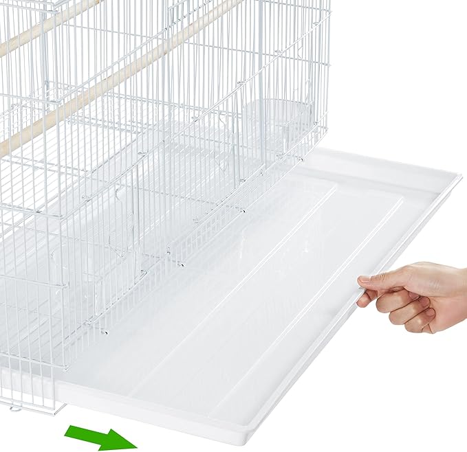 Yaheetech 30-inch Stackable Flight Bird Cages for Parakeets Cockatiels Conures Finches Budgies Lovebirds Canaries Small Birds Parrots Birdcage, White