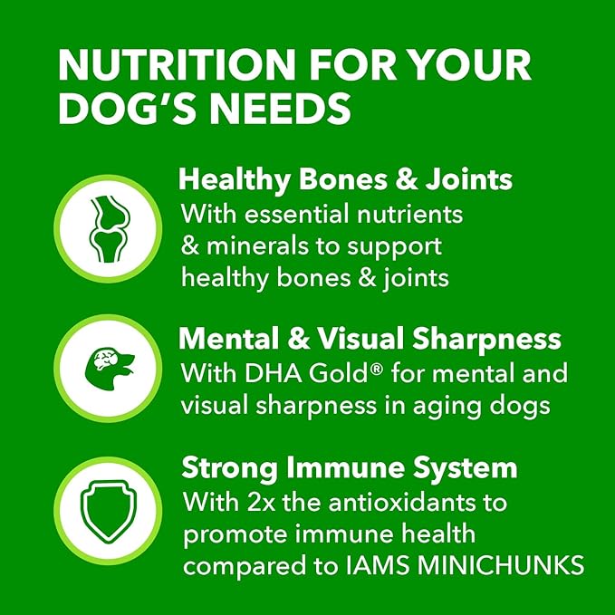 IAMS Healthy Aging Adult Dry Dog Food for Mature and Senior Dogs with Real Chicken, 29.1 lb. Bag