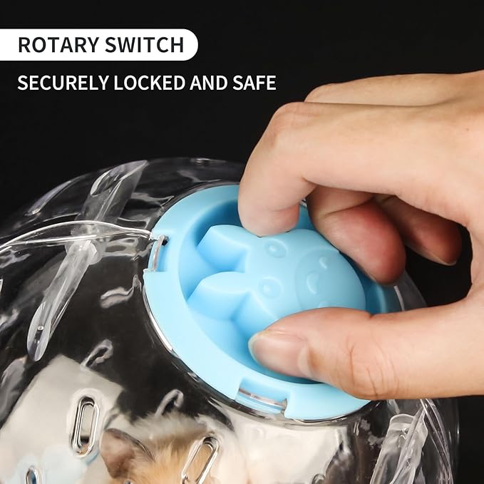 4.9 inch Hamster Ball, for Hamster Less Than 3.9 inch/10cm in Length, Portable and Compact, Hamster Exercise Toys, Blue and Clear