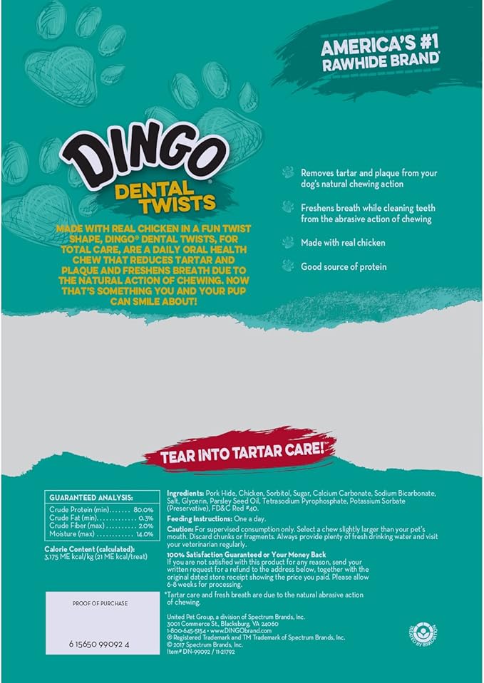 Dingo Dental Twists for Small and Medium Dogs, 35-Count