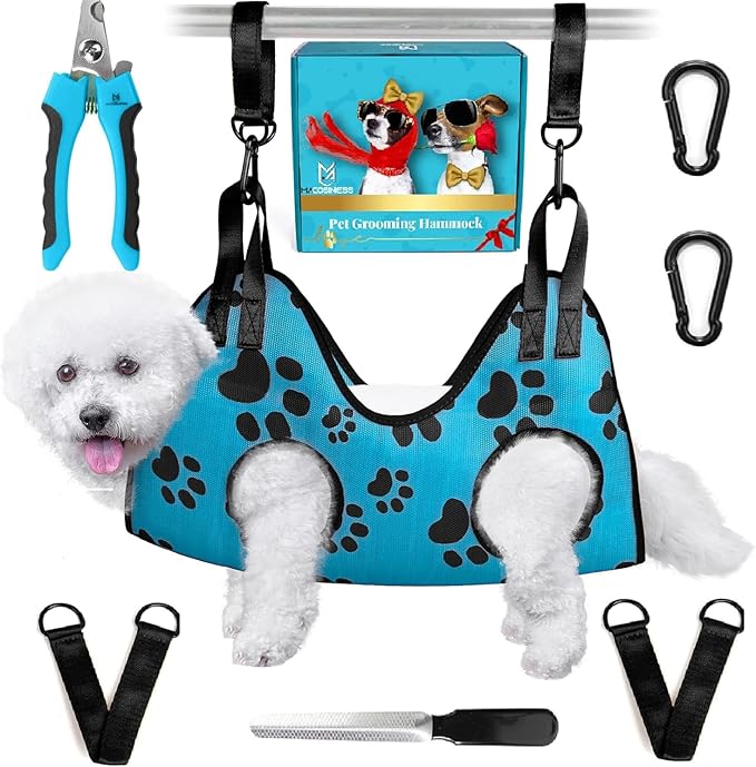 Dog Grooming Hammock - Dog Grooming Hammock Harness for Cats Dogs - Pet Grooming Hammock - Dog Nail Clipper - Dog Hammock - Dog Nail Trimmers - Dog Sling - Dog Sedation for Nail Trimming - Dog Nail