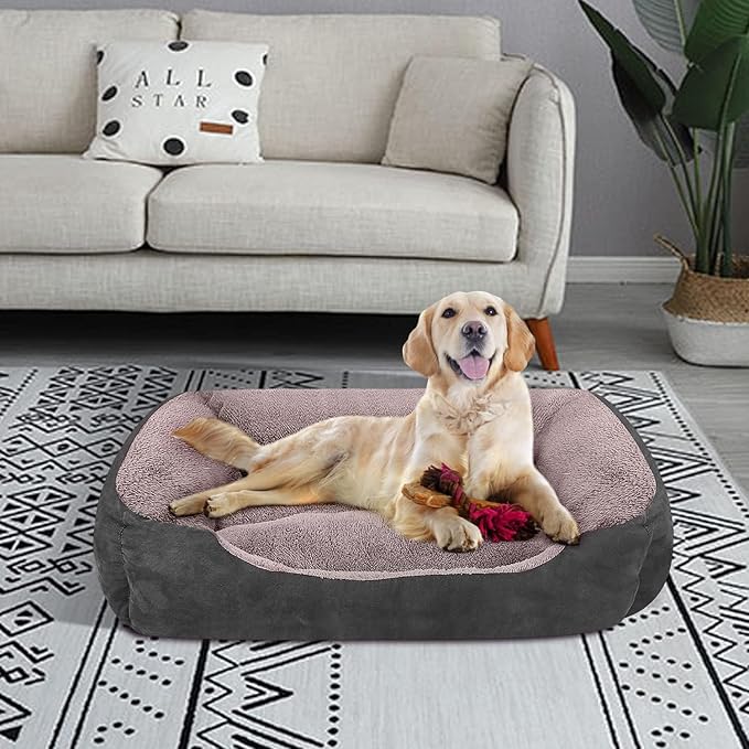 PUPPBUDD Dog Beds for Medium Dogs, Washable Dog Bed Comfortable and Breathable Pet Bed Rectangle Warming Dog Bed for Medium Dogs