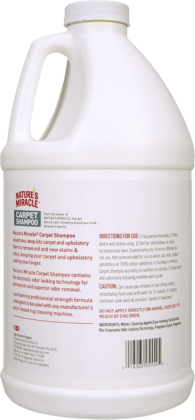 Nature's Miracle Carpet Shampoo, 64 Ounces, Deep-Cleaning Pet Stain And Odor Remover