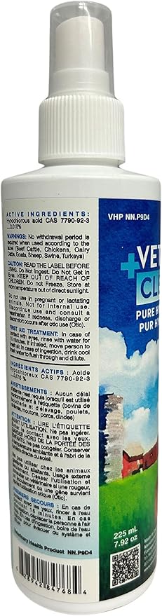 VetriCleanse Pet Itch Relief & Wound Care Spray with Hypochlorous Acid - Skin + Coat Care - Dog & Cat Deodorizer, Eye Cleaner & Ear Cleaner for All Animals - 225ml