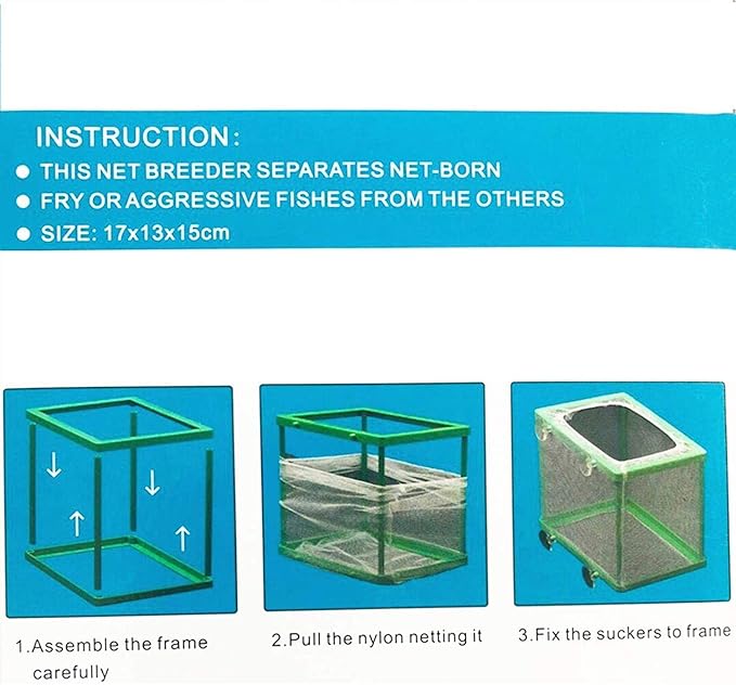 Fish Hatchery Breeder Box Aquarium Separation Net Nylon Incubator Mesh Fish Breeding Tanks Isolation Box Green Square