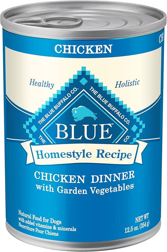 Blue Buffalo, Canned Dog Food, Homestyle Recipe, Chicken Dinner, with Garden Vegetables, 12.5 Oz