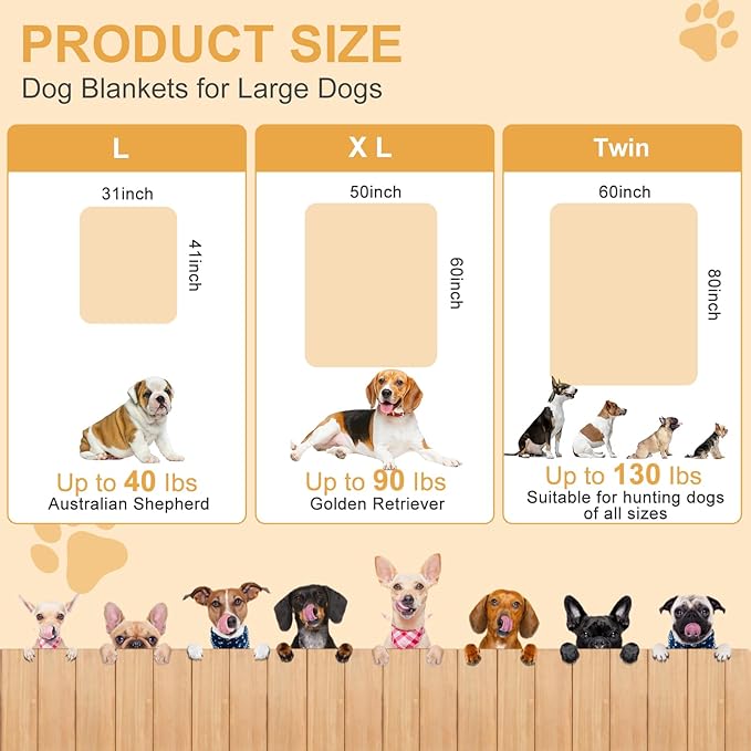 1 Pack 3 Dog Blanket, 31x41Inch Upgraded Dog Cat fleece Blanket Washable, Dog Blanket Soft Pet Throw Cover for Kennel Bed, Cute Paw Pattern, Pet Blanket, Medium Small Dogs, Grey