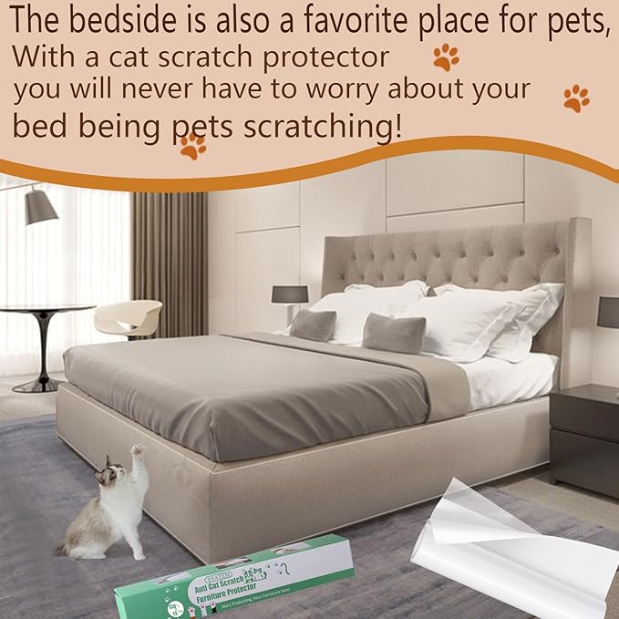 Cat Couch Protector（Thickened） 158"x15"Vinyl Anti Cat Scratch Furniture Protector, Leather Sofa Couch Protector for Cats,Fabric Sofa Couch Cat Scratch Protector,Cat Scratch Deterrent Tape