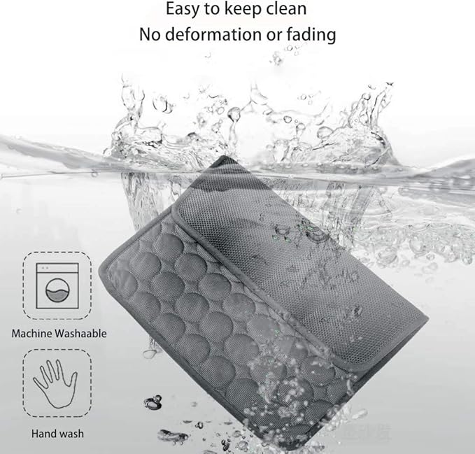 MICROCOSMOS Summer Cooling Mat & Sleeping Pad- Water Absorption Top, Materials Safe, Easy Carry, EZ Clean. Keep Cooling for Pets, Kids and Adults.(Dark Grey, 28" x 22")