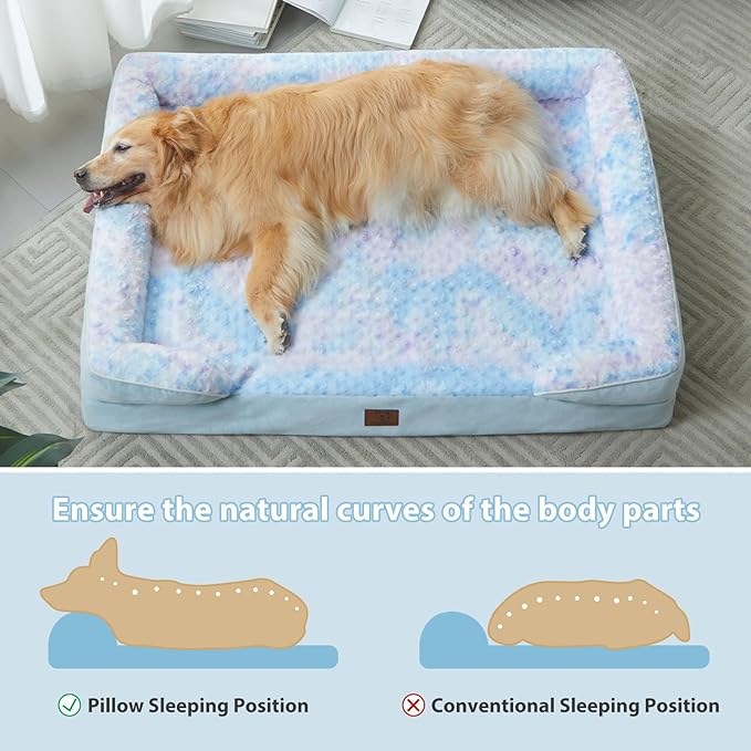 WNPETHOME Waterproof Dog Beds for Extra Large Dogs, Orthopedic XLarge Dog Bed with Sides, Big Dog Couch Bed with Washable Removable Cover, Pet Bed Sofa with Non-Slip Foam for Sleeping