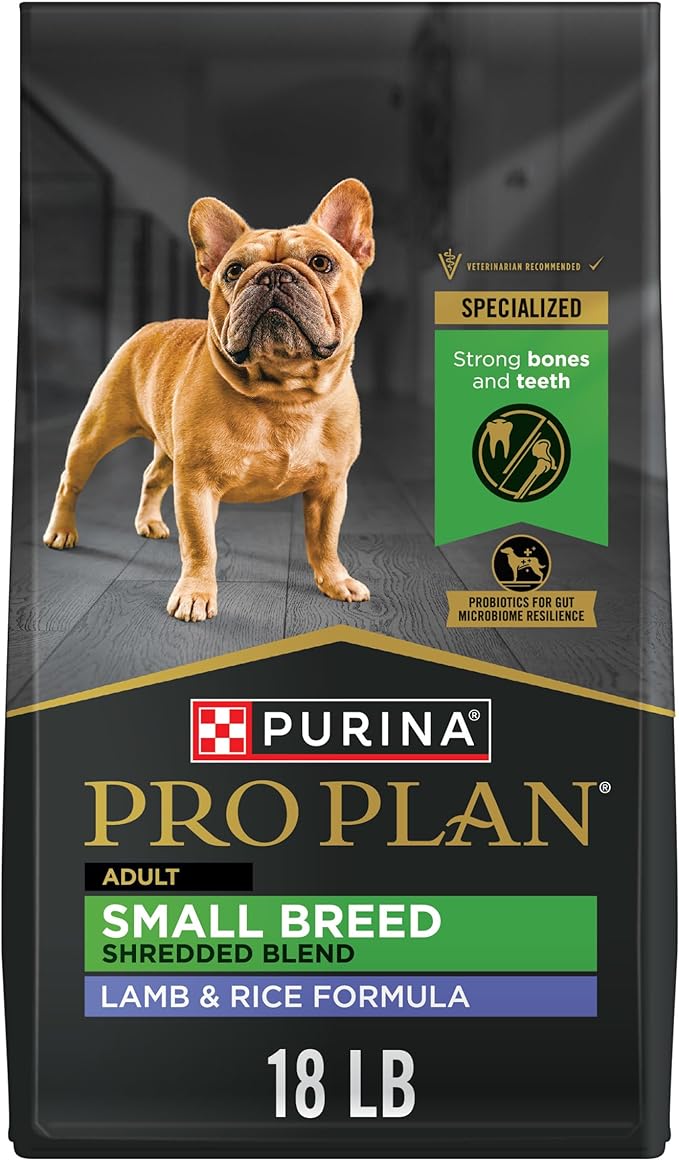 Purina Pro Plan High Protein Small Breed Dog Food, Shredded Blend Lamb & Rice Formula - 18 lb. Bag