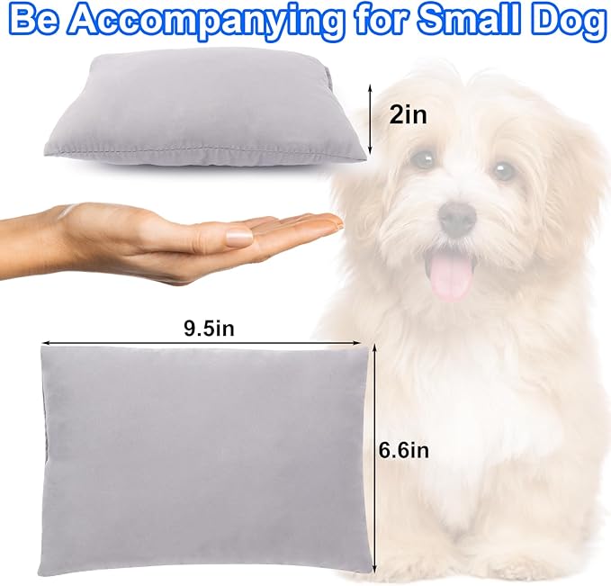 Dog Pillow, Dog Calming Pillow, Soft Neck Pillow for Dog Anxiety Relief/Nap Time, Small Dog Pillows for Head/Neck (Gray)