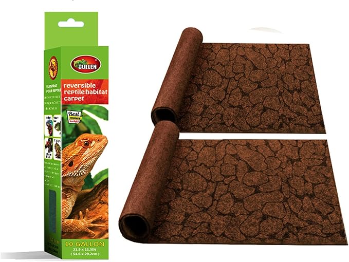 2PCS 21.5 x 11.5in Reptile Carpet 10Gallon,Pet Terrarium Liner,Reptiles Cage Mat/Substratefor Snakes, Chameleons, Geckos ands Kitchen Use with Tweezers Feeding Tongs