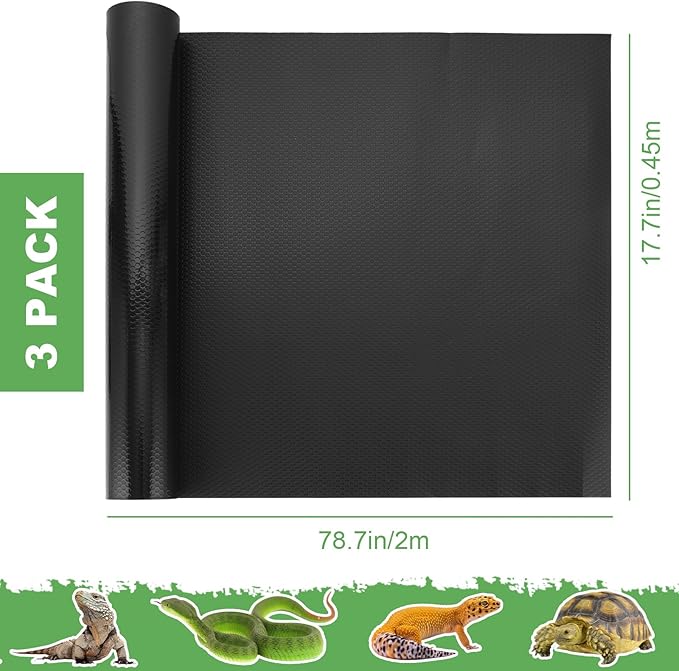 3Pcs Bearded Dragon Tank Accessories, Reptile Carpet, Reptile Mat Warming Reptile for Leopard Gecko Lizard Bearded Dragon Tank Accessories