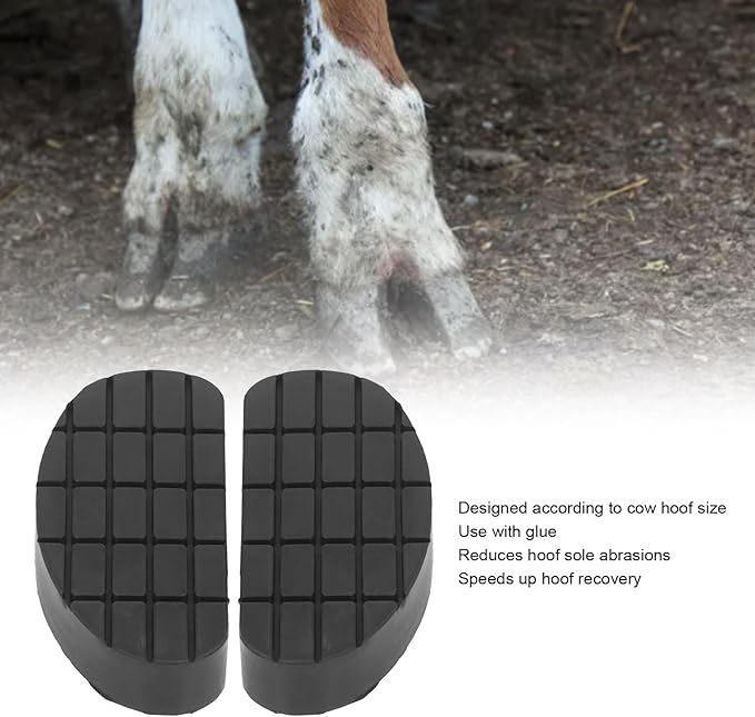 Cow Trimming Pad, 2Pcs Wearproof Soft Hoof Pad Reduces Hoof Sole Abrasions Rubber Hoof Pad for Pasture and Cow, 4.3x2.1x0.8in Hoof Triming Pad