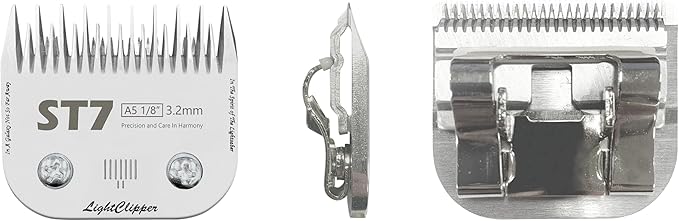 Detachable Ultra Edge Dog Clipper Blade - Constructed of Carbonized Steel, Resists Heat and Rust with Long-Lasting Sharp Edges - A5 Series (ST7, Rough Cut - Skip Tooth)