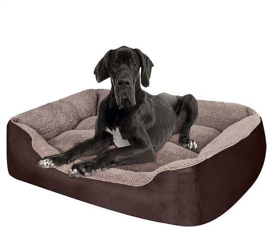 PUPPBUDD Dog Beds for Extra Large Dogs, Rectangle Washable Dog Bed Comfortable and Breathable Pet Sofa Warming Orthopedic Dog Bed for Jumbo Dogs