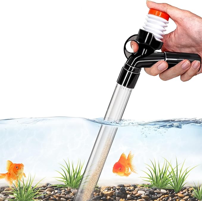 Aquarium Gravel Cleaner Fish Tank Kit Long Nozzle Water Changer for Water Changing and Filter Gravel Cleaning with Air-Pressing Button and Adjustable Water Flow Controller- BPA Free