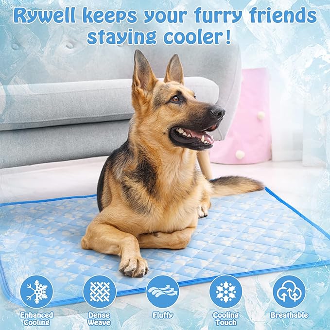 Upgrade Dog Cooling Mat, Cooling Mat for Dogs Large 36'' x 27'', Arc-Chill Q-Max＞0.5 Endothermic Color-Changing Washable Dog Cooling Pad for Summer Outdoor Bed, Non-Slip&Foldable