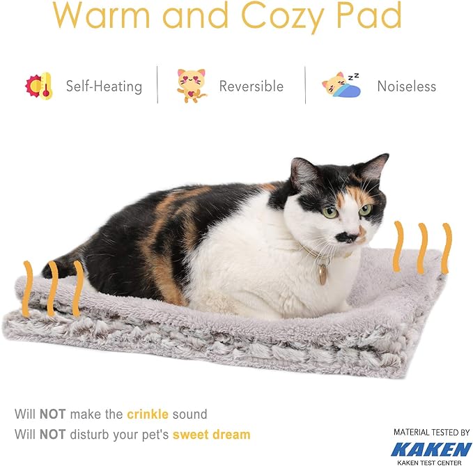 Self Heating Cat Pad Self Warming Cat Bed 27.5" x 18.5" Thermal Cat Mat Extra Warm Pet Mat for Outdoor and Indoor Large Kittens Small Puppy Pets