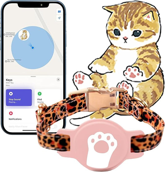 Cat Locator Pet GPS Tracker Collar - Fi Finder & Activity Monitor with Perimeter Control Adjustable Collar, IP70 Waterproof Tracking Device,Real-Time Tracking, No Monthly Fees (Only iOS)