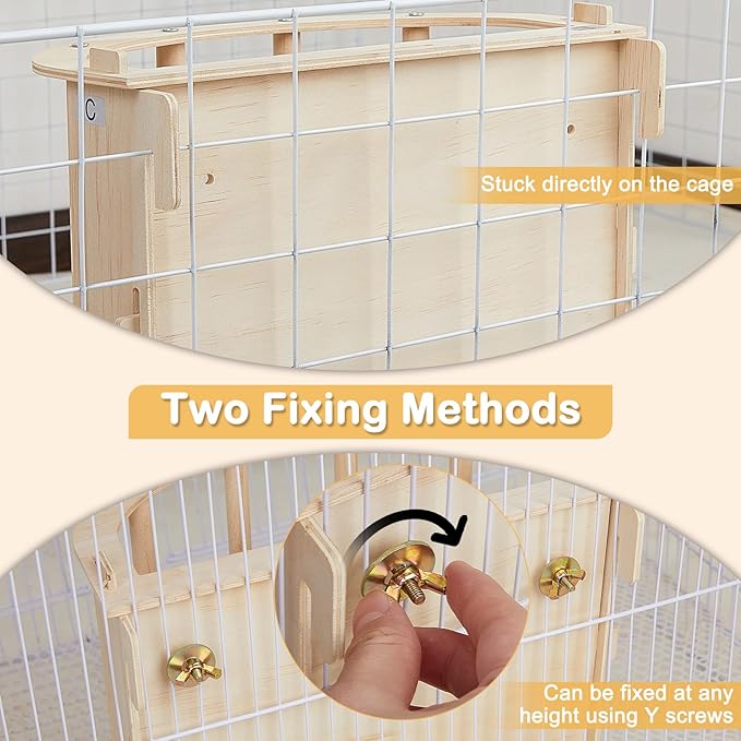 2PCS Guinea Pig Hay Feeder Wooden Rabbit Hay Feeder Big Volume Bunny Hay Holder Hanging Hay Rack with Instructions Guinea Pig Cages Accessories for Chinchilla and Ferret, Rabbit Cage Accessories