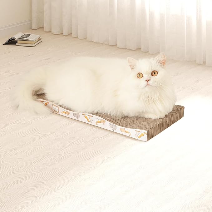 3 Pcs Cat Scratch Pad,Cat Scratcher Cardboard with Premium Reversible Scratch Textures Design Wide Durable Scratching Pad (3 PCS)