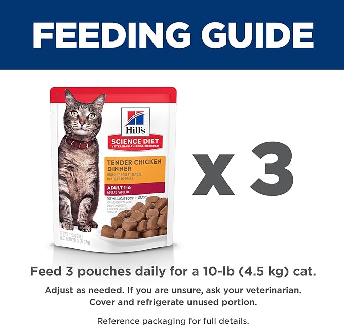 Hill's Science Diet Adult 1-6, Adult 1-6 Premium Nutrition, Wet Cat Food, Chicken Stew, 2.8 oz Pouch, Case of 24