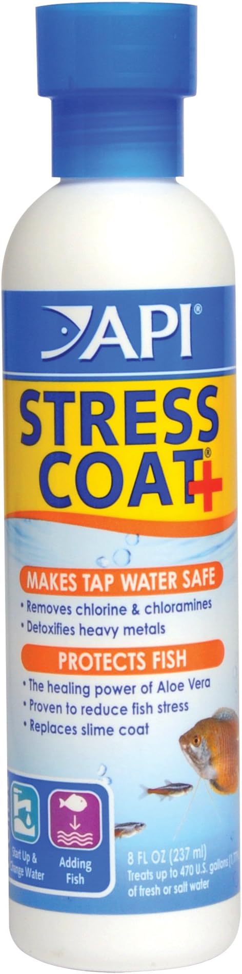 API STRESS COAT Aquarium Water Conditioner 8-Ounce Bottle