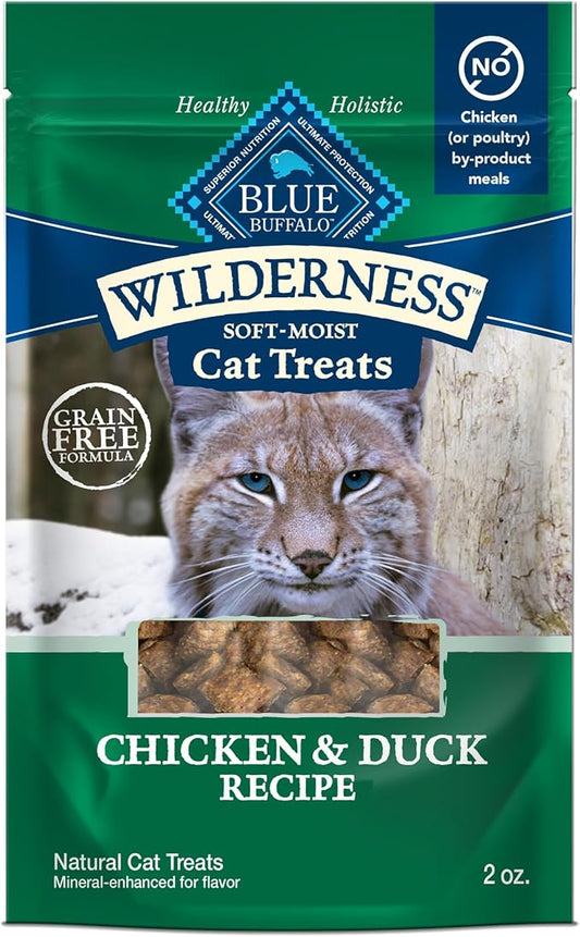 Blue Buffalo Wilderness Soft Cat Treats, Made with Natural Ingredients, Chicken & Duck Recipe, 2-oz. Bag