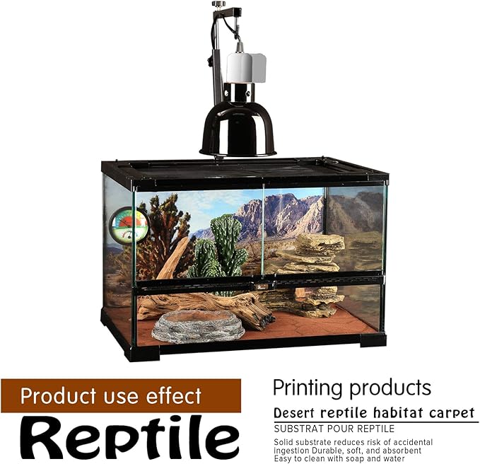 2PCS 21.5 x 11.5in Reptile Carpet 10Gallon,Pet Terrarium Liner,Reptiles Cage Mat/Substratefor Snakes, Chameleons, Geckos ands Kitchen Use with Tweezers Feeding Tongs