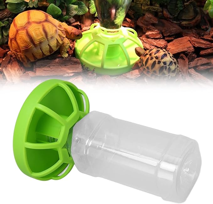 Asixxsix Reptile Water Feeder, Removable Automatic Refilling Reptile Water Dispenser, Round Dish Turtle Food and Water Bowl Feeders Waterer for Lizard, Tortoise, , Terrarium