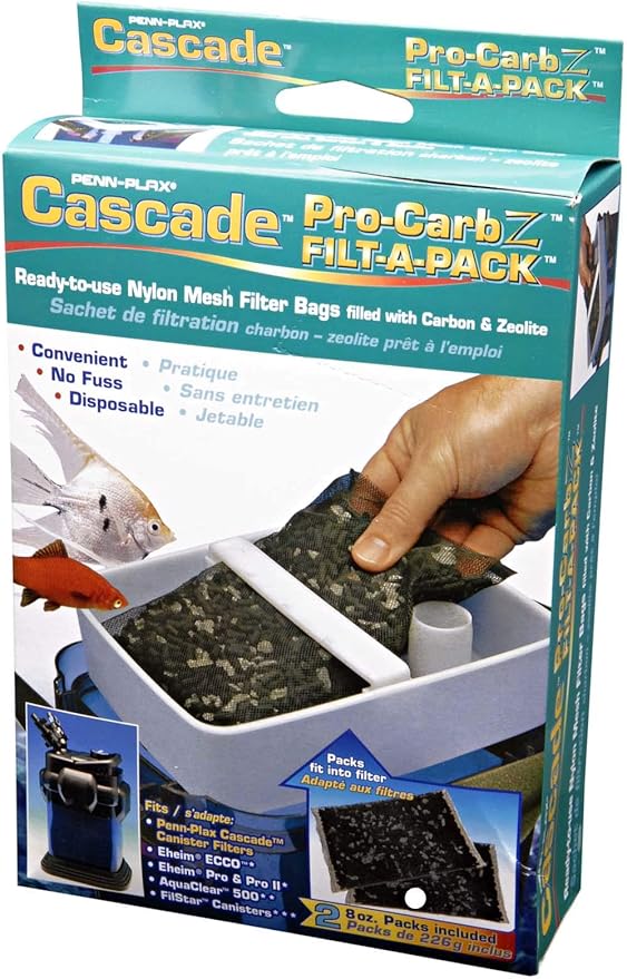 Penn-Plax Cascade 1200 Aquarium Canister Filter – Provides Physical, Biological, and Chemical Filtration – 315 Gallons per Hour & Cascade Mixed Aquarium Canister Filter Media Bag – 8 Oz – 2-Pack