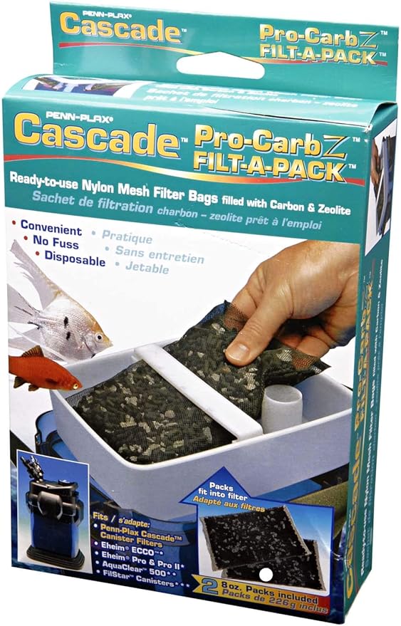 Penn-Plax Cascade 8 Oz Pro-C Mixed Aquarium Canister Filter Media Bag – 2-Pack
