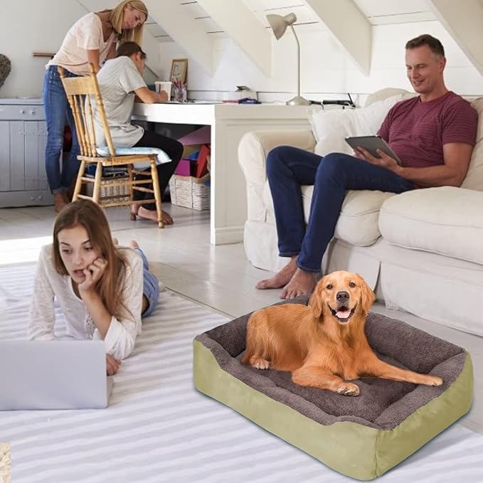 PUPPBUDD Dog Beds for Medium Dogs, Washable Dog Bed Comfortable and Breathable Pet Bed Rectangle Warming Dog Bed for Medium Dogs