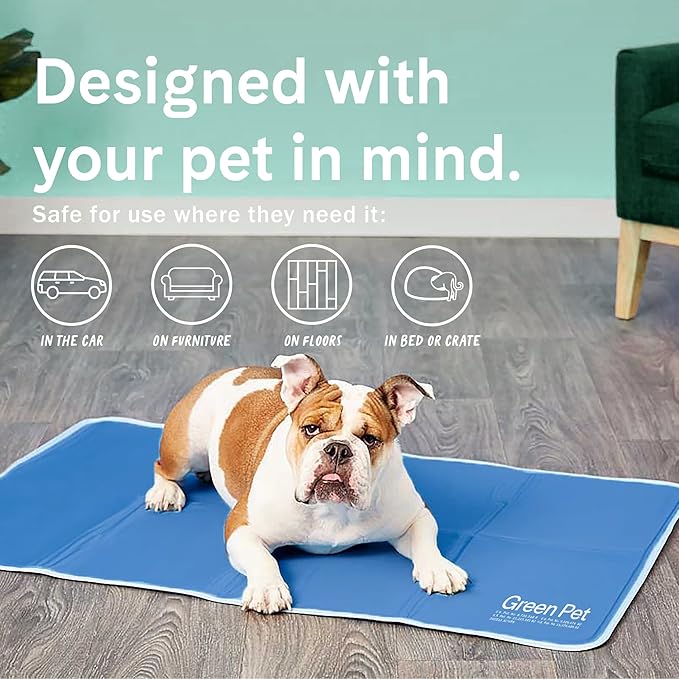 The Green Pet Shop Dog Cooling Mat, Extra Small - Pressure Activated Pet Cooling Mat for Dogs and Cats, Sized for XS Pets (0-8 Lb.) - Non-Toxic Gel, No Water Needed for This Dog Cooling Pad