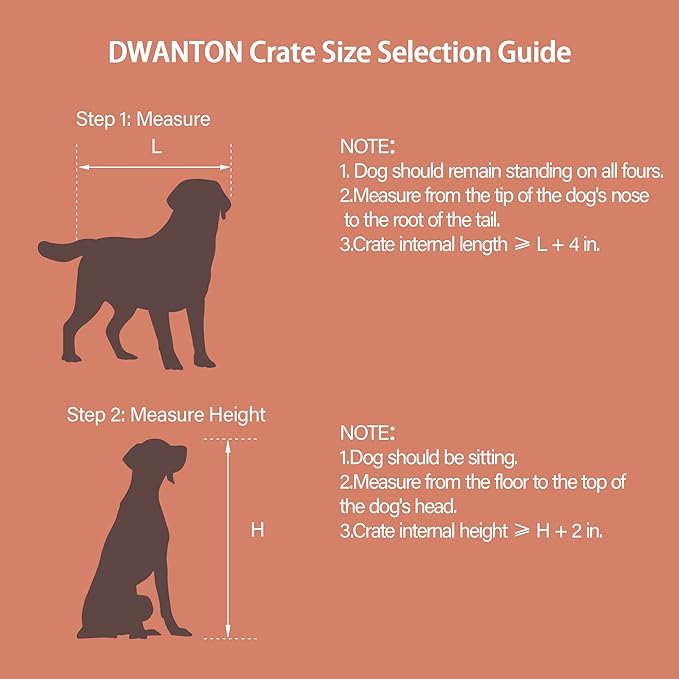 DWANTON Dog Crate Furniture with Cushion, XL Wooden Dog Crate with Double Doors, Large Dog Crate Furniture, Dog Kennel Indoor, Extra Large, 43.3" L, Rustic Brown