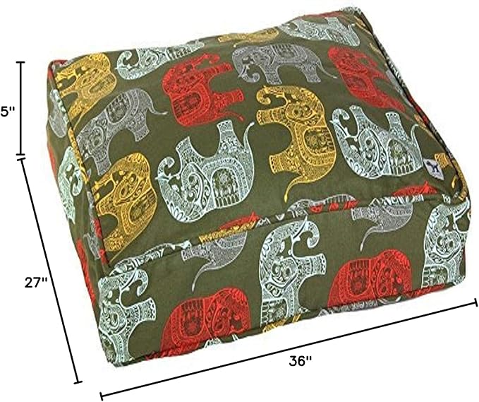 Molly Mutt Washable Dog Bed Cover, Cotton Dog Bed Cover, Elephant Parade, Medium/Large, 27 Inch