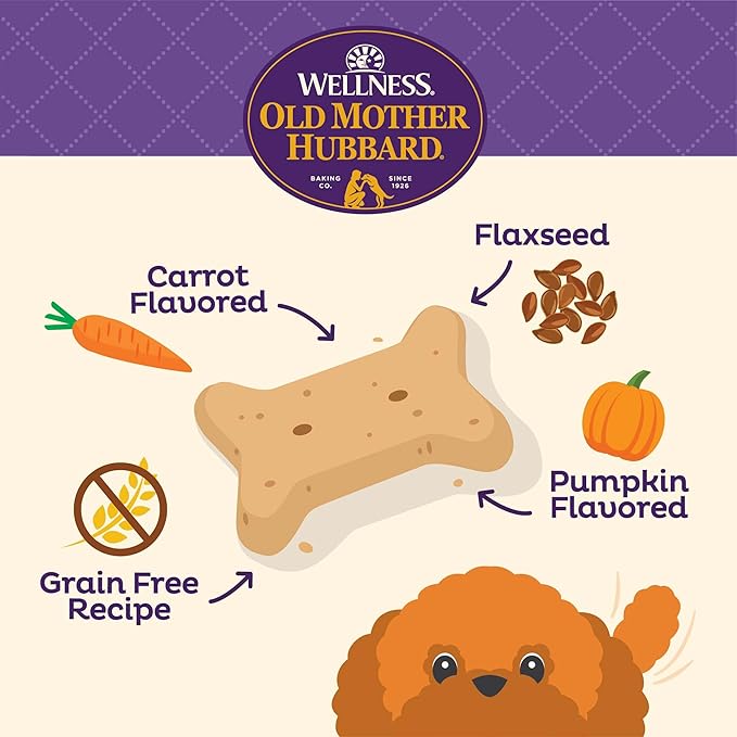 Wellness Old Mother Hubbard Pick of the Patch Grain Free Natural Dog Treats, Crunchy Oven-Baked Biscuits, Ideal for Training, Mini Size, 16 ounce bag