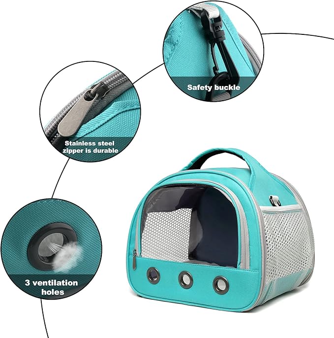 Small Pet Carrier Bag with Mat Guinea Pig Travel Carrier with Strap Portable Breathable Rabbit Carrier Outdoor Pet Bag for Ferret Bunny Hedgehog Guinea Pig(10" L x 10" W x 12" H)