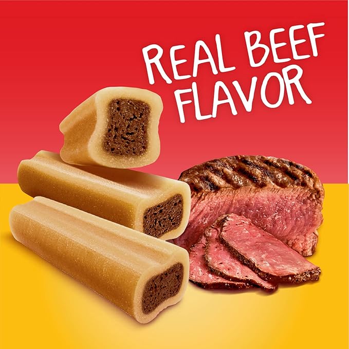 PEDIGREE MINI JUMBONE Small Dog Treats Real Beef Flavor, 7.2 oz, 12 Count (Pack of 8)