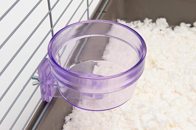 Lixit Quick Lock Removable Cage Bowls for Rabbits, Birds, Dogs, Cats, Gunea Pigs and Other Small Animals. (Purple, 20oz)